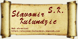 Slavomir Kulundžić vizit kartica